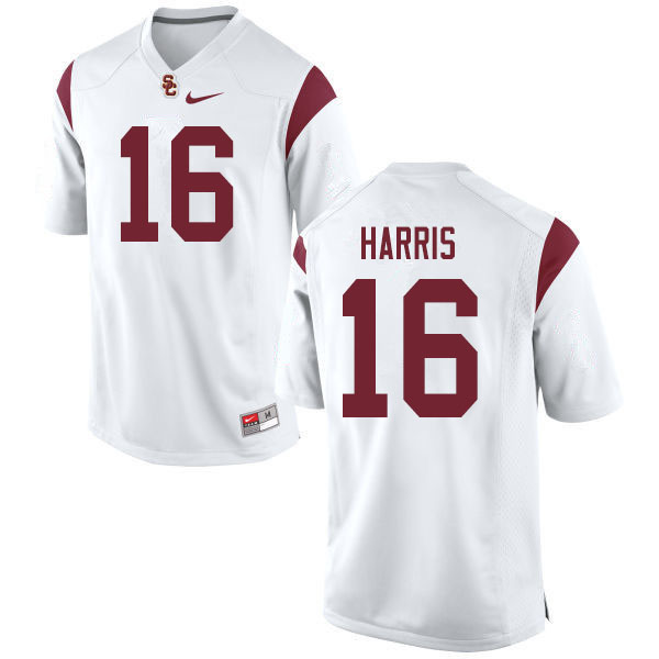 Men #16 Scott Harris USC Trojans College Football Jerseys Sale-White - Click Image to Close